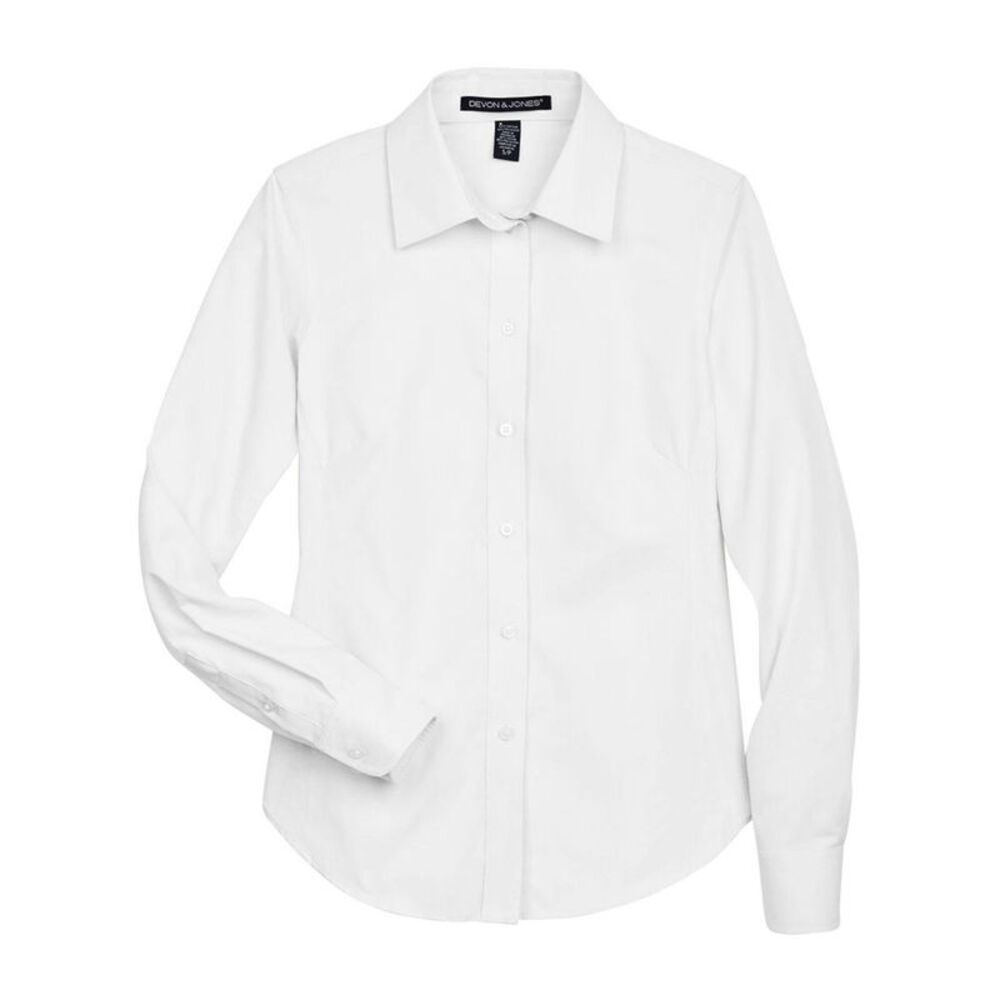 Devon & Jones Women's Crown Collection Oxford Woven Dress Shirt / White